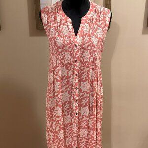 Knox Rose; Sleeveless, Floral Dress, Button Front, SZ M Very Good Condition